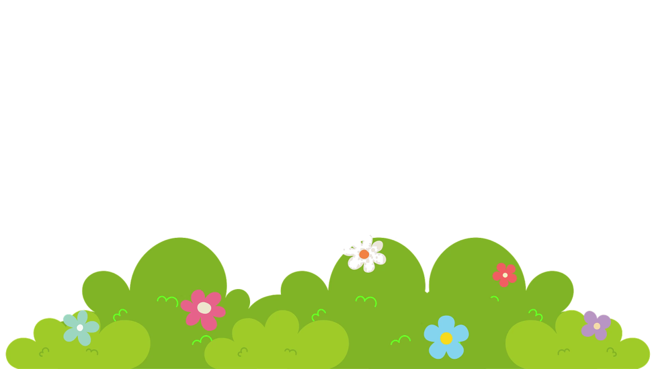 Four Little Champions learners smiling together above a colorful flower garden